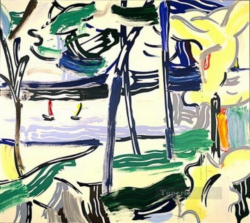 Abstracto famoso Painting - veleros a través de los árboles 1984 POP